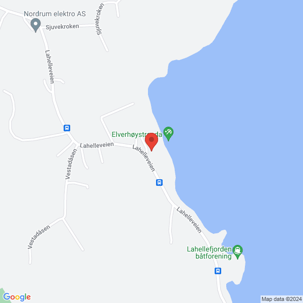 Bilde fra Google Maps, sentrert på adressen
