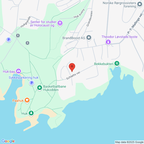 Bilde fra Google Maps, sentrert på adressen