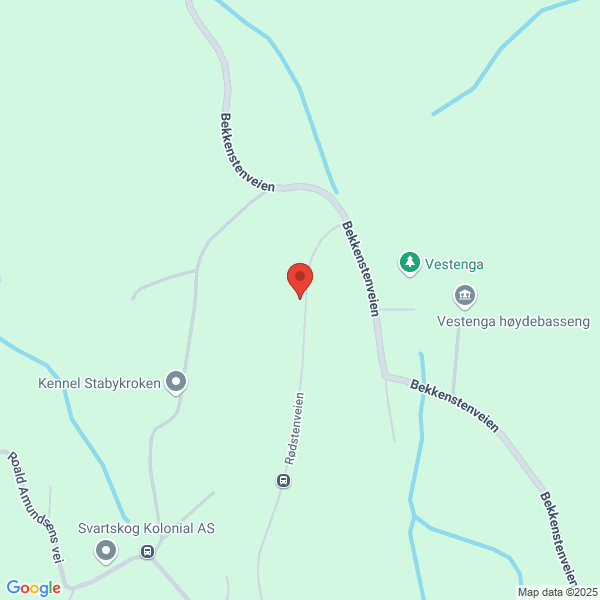 Bilde fra Google Maps, sentrert på adressen