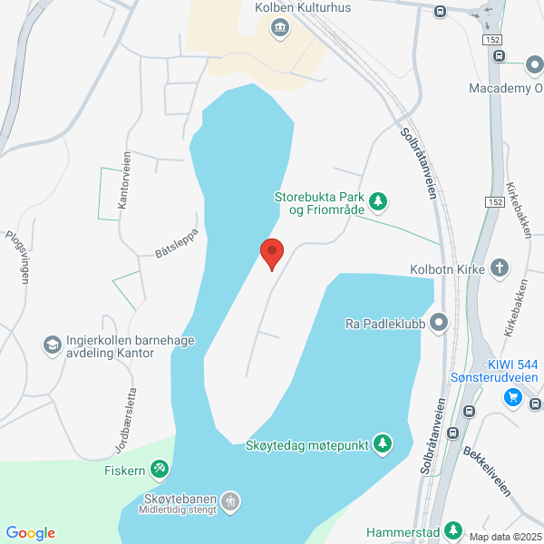 Bilde fra Google Maps, sentrert på adressen