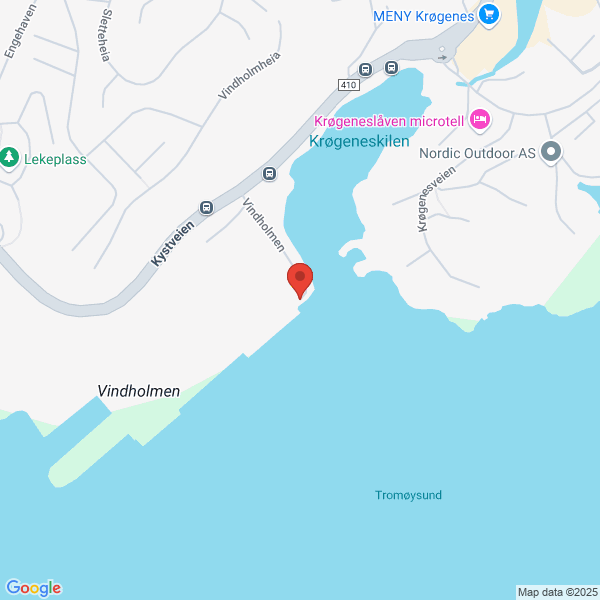 Bilde fra Google Maps, sentrert på adressen