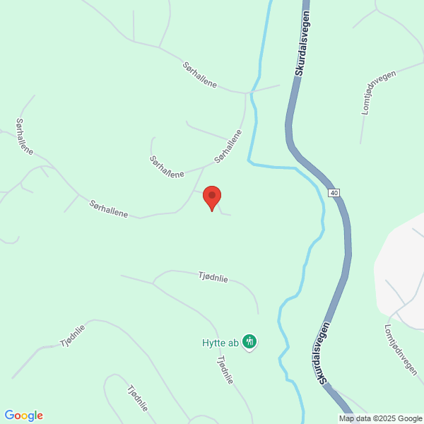 Bilde fra Google Maps, sentrert på adressen
