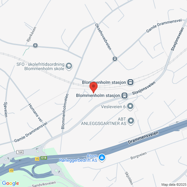 Bilde fra Google Maps, sentrert på adressen