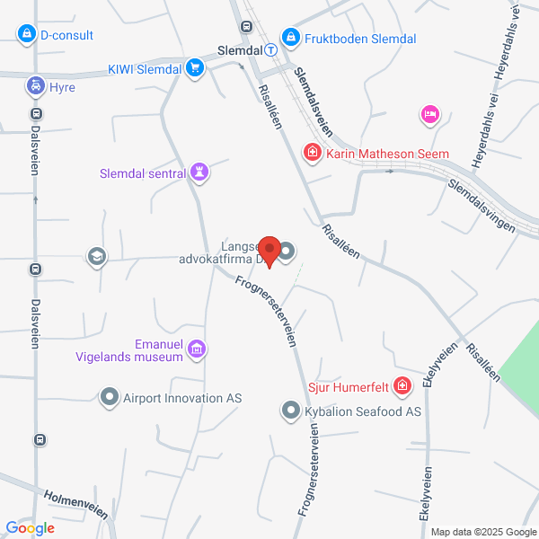 Bilde fra Google Maps, sentrert på adressen