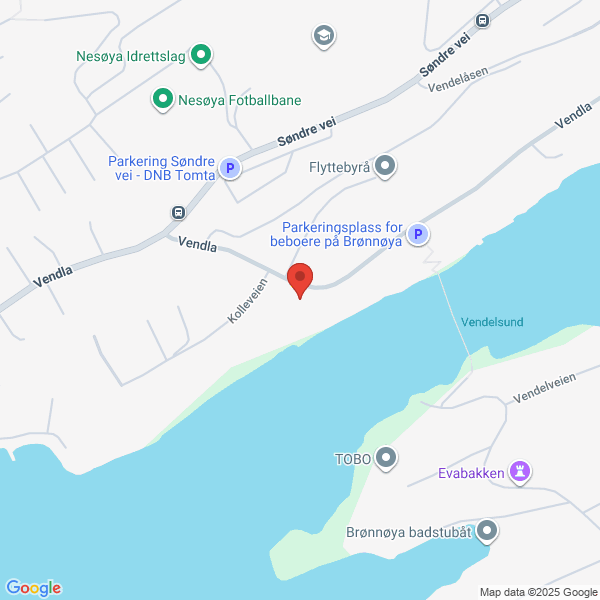 Bilde fra Google Maps, sentrert på adressen