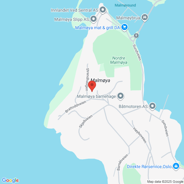 Bilde fra Google Maps, sentrert på adressen