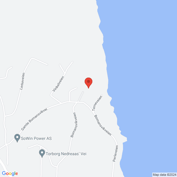 Bilde fra Google Maps, sentrert på adressen
