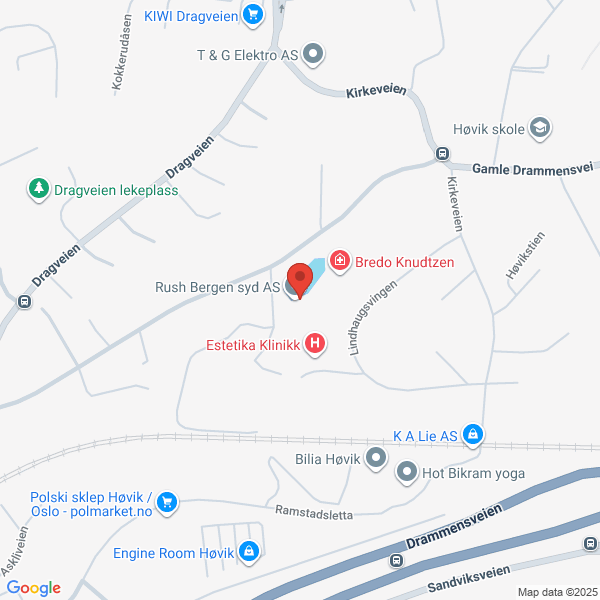 Bilde fra Google Maps, sentrert på adressen