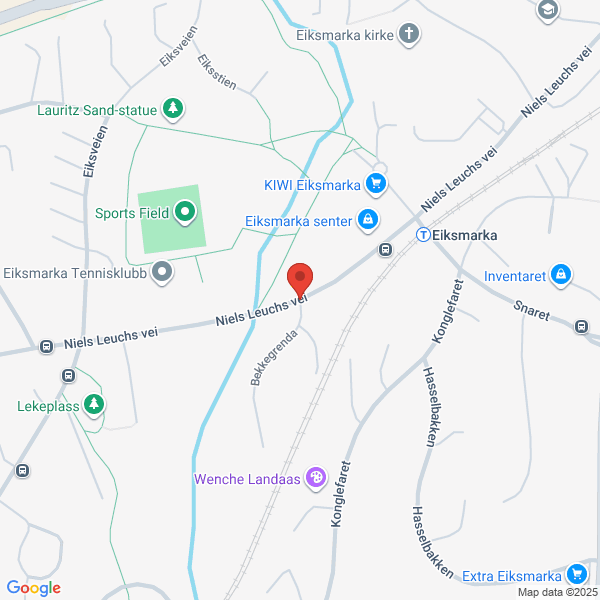 Bilde fra Google Maps, sentrert på adressen