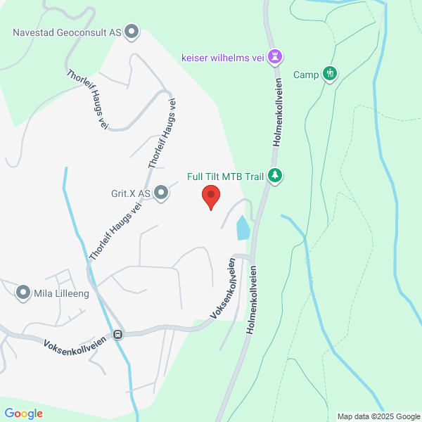 Bilde fra Google Maps, sentrert på adressen