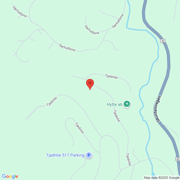 Bilde fra Google Maps, sentrert på adressen