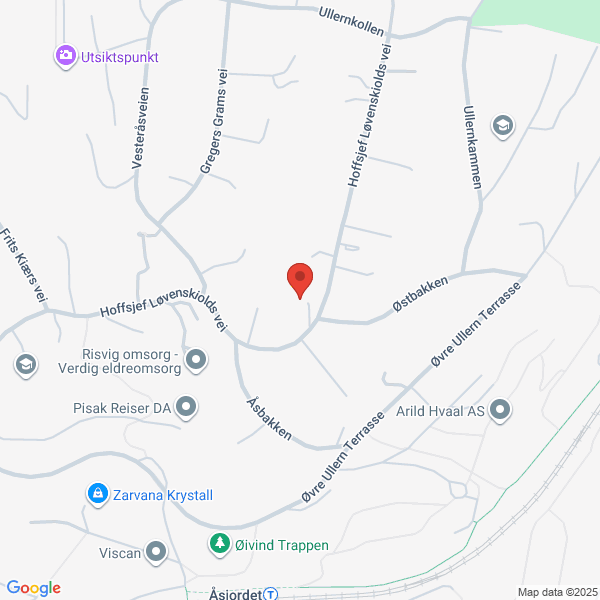 Bilde fra Google Maps, sentrert på adressen