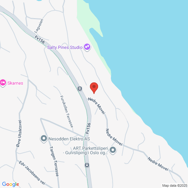 Bilde fra Google Maps, sentrert på adressen