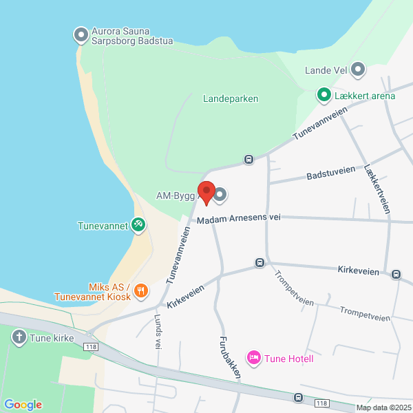 Bilde fra Google Maps, sentrert på adressen