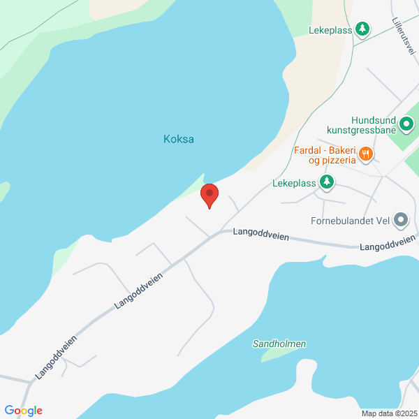 Bilde fra Google Maps, sentrert på adressen