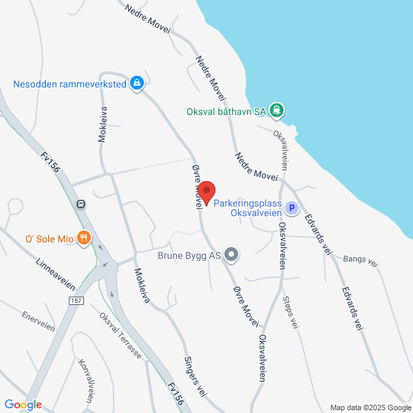 Bilde fra Google Maps, sentrert på adressen