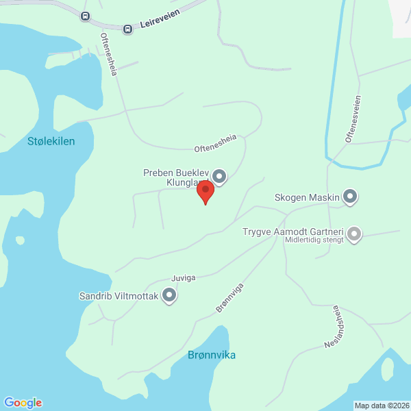 Bilde fra Google Maps, sentrert på adressen