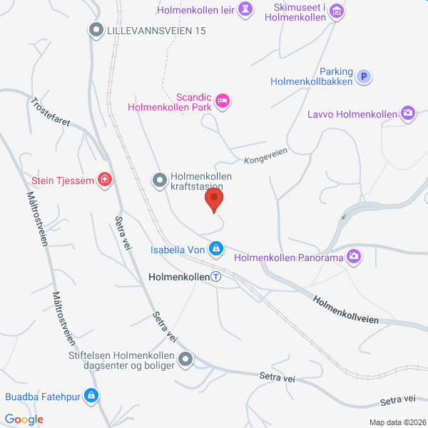 Bilde fra Google Maps, sentrert på adressen