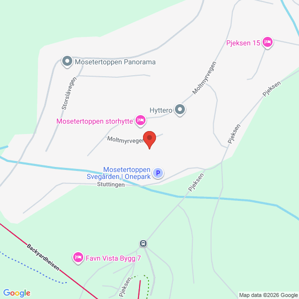 Bilde fra Google Maps, sentrert på adressen