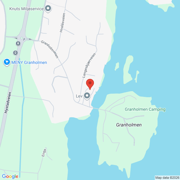 Bilde fra Google Maps, sentrert på adressen