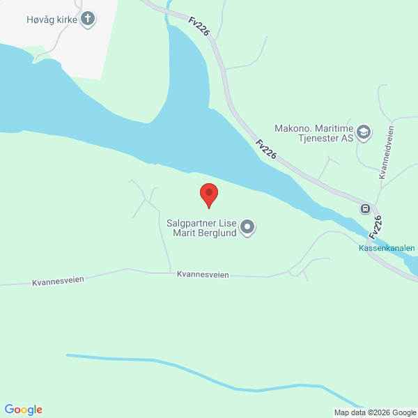 Bilde fra Google Maps, sentrert på adressen