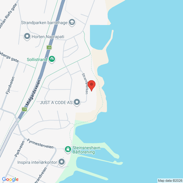 Bilde fra Google Maps, sentrert på adressen