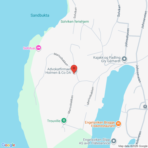 Bilde fra Google Maps, sentrert på adressen