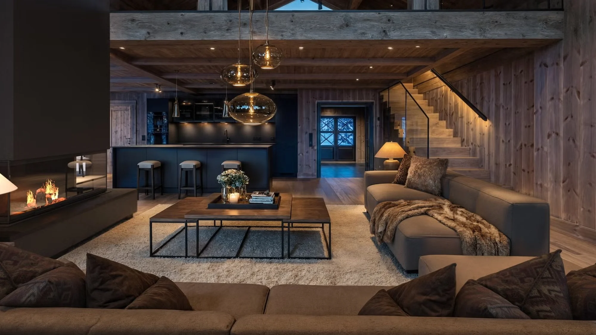 Spektakulær timberframe hytte beliggende privat 