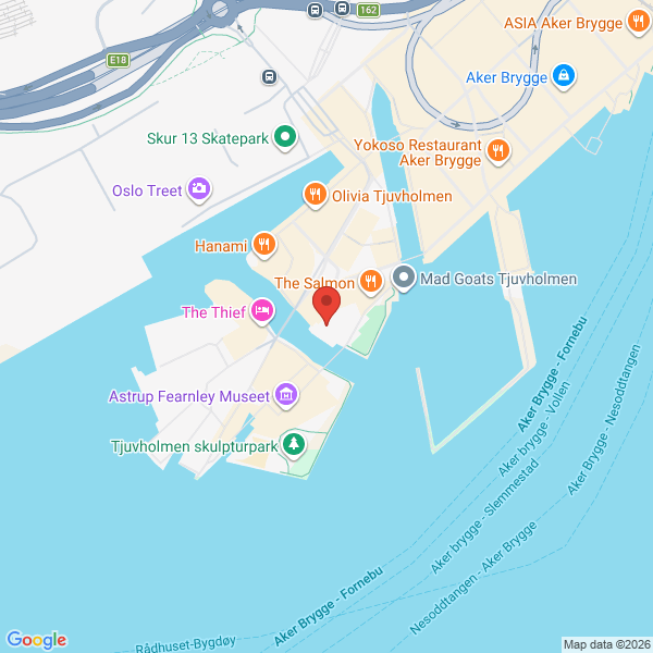 Bilde fra Google Maps, sentrert på adressen