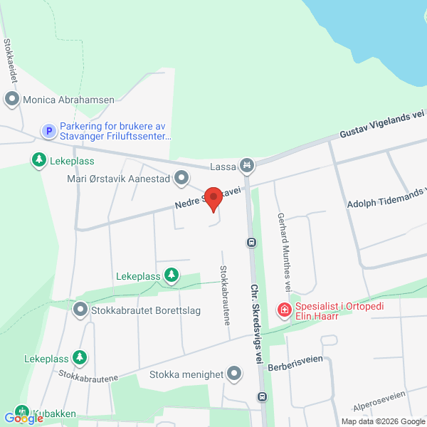 Bilde fra Google Maps, sentrert på adressen