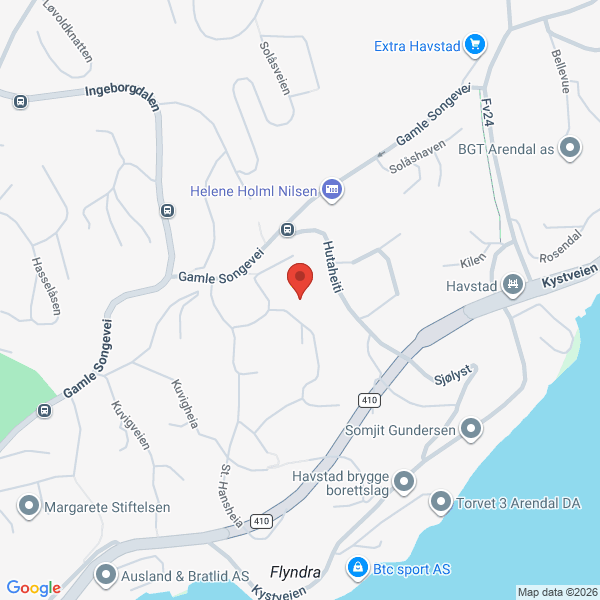 Bilde fra Google Maps, sentrert på adressen