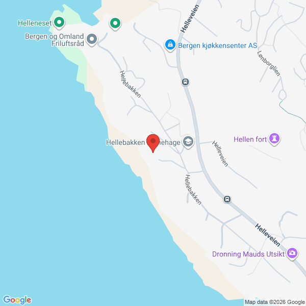 Bilde fra Google Maps, sentrert på adressen