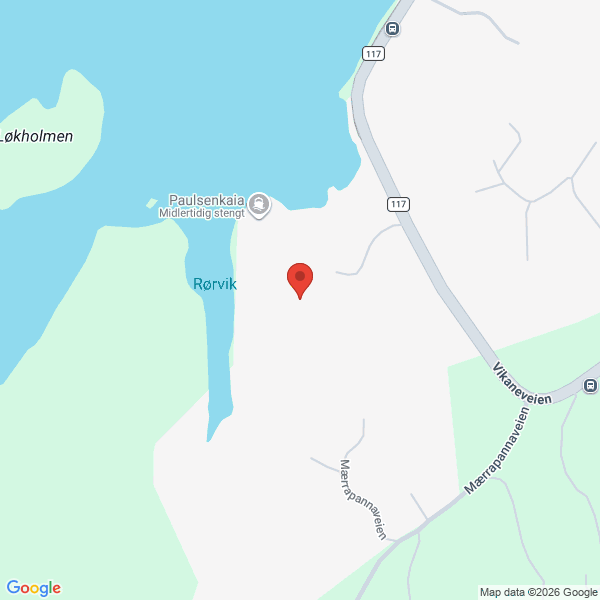 Bilde fra Google Maps, sentrert på adressen