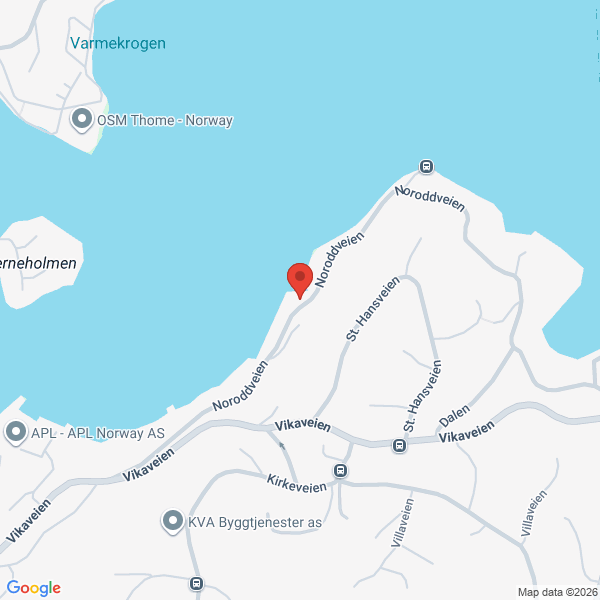 Bilde fra Google Maps, sentrert på adressen