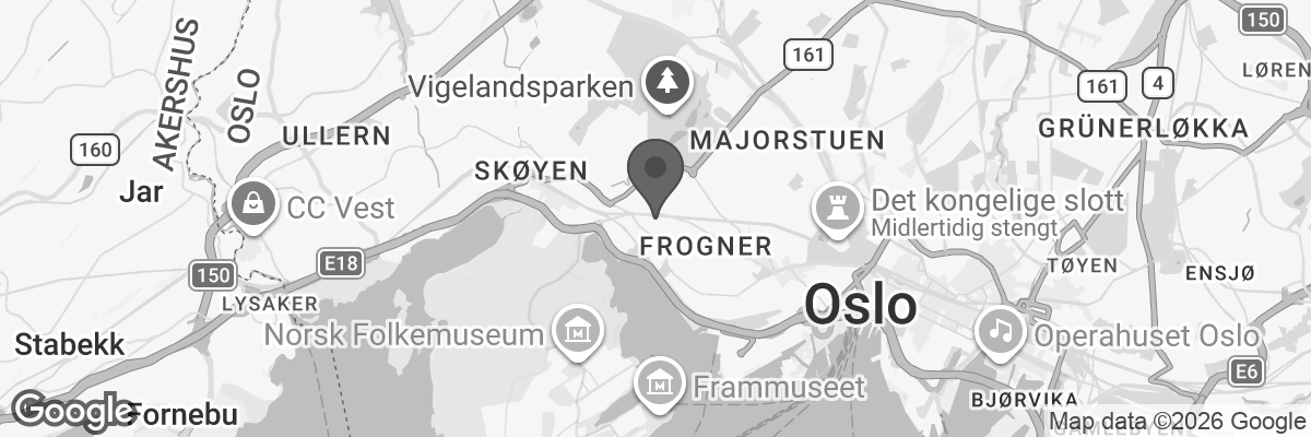 Bilde fra Google Maps, sentrert på adressen