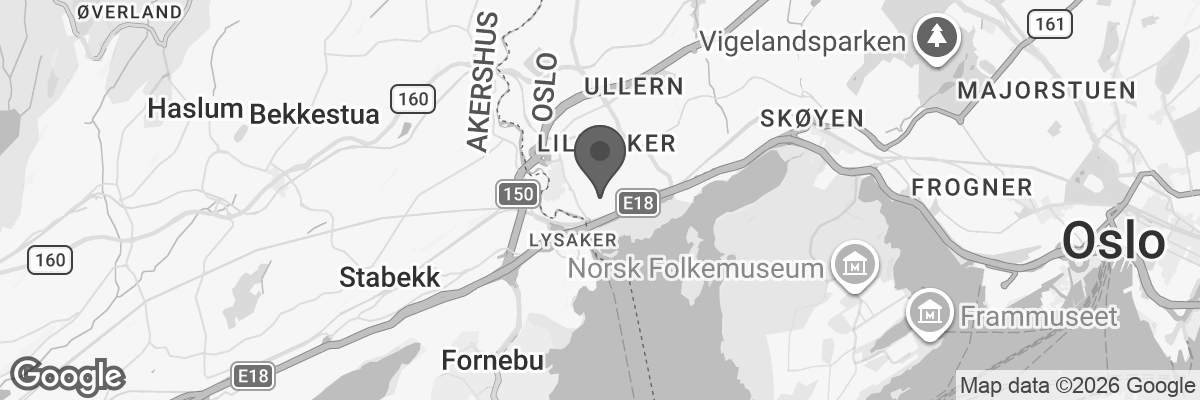 Bilde fra Google Maps, sentrert på adressen