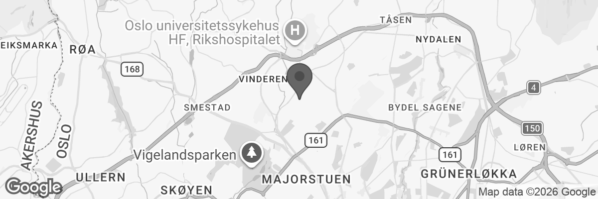 Bilde fra Google Maps, sentrert på adressen
