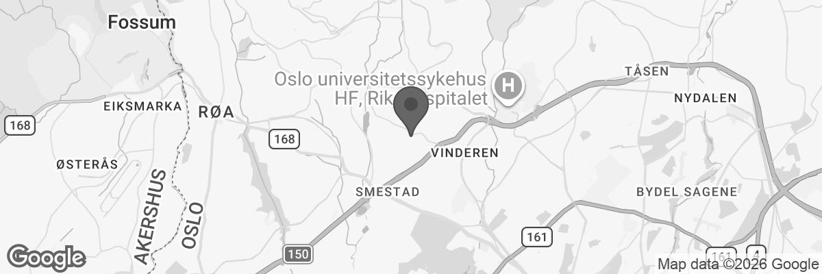 Bilde fra Google Maps, sentrert på adressen