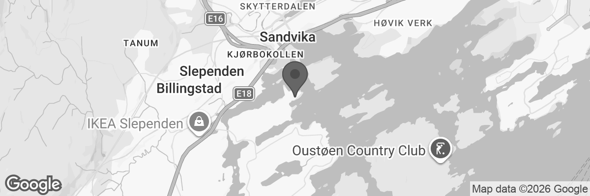Bilde fra Google Maps, sentrert på adressen