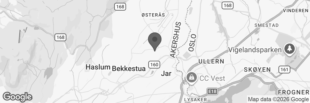 Bilde fra Google Maps, sentrert på adressen