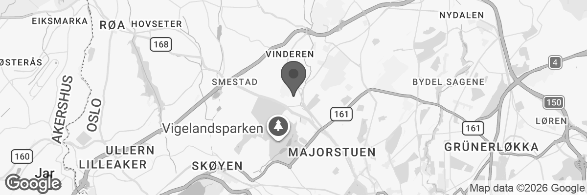 Bilde fra Google Maps, sentrert på adressen