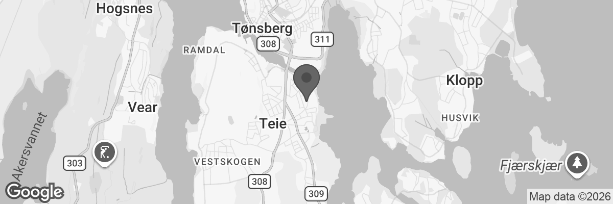 Bilde fra Google Maps, sentrert på adressen