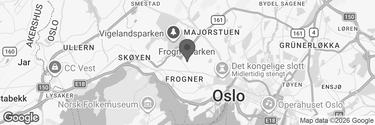 Bilde fra Google Maps, sentrert på adressen