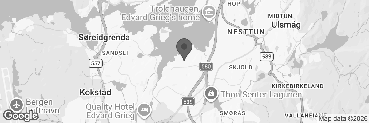 Bilde fra Google Maps, sentrert på adressen