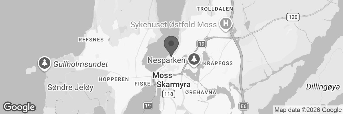Bilde fra Google Maps, sentrert på adressen