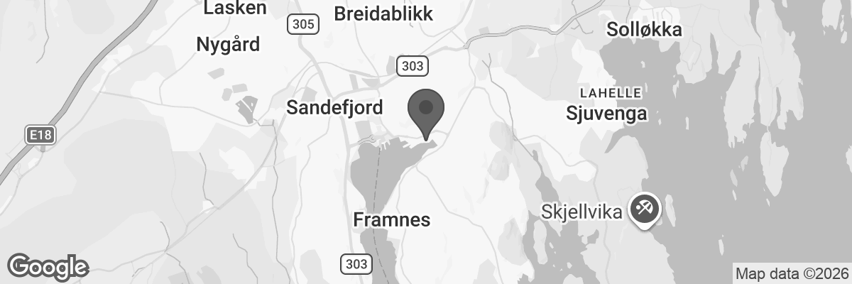 Bilde fra Google Maps, sentrert på adressen