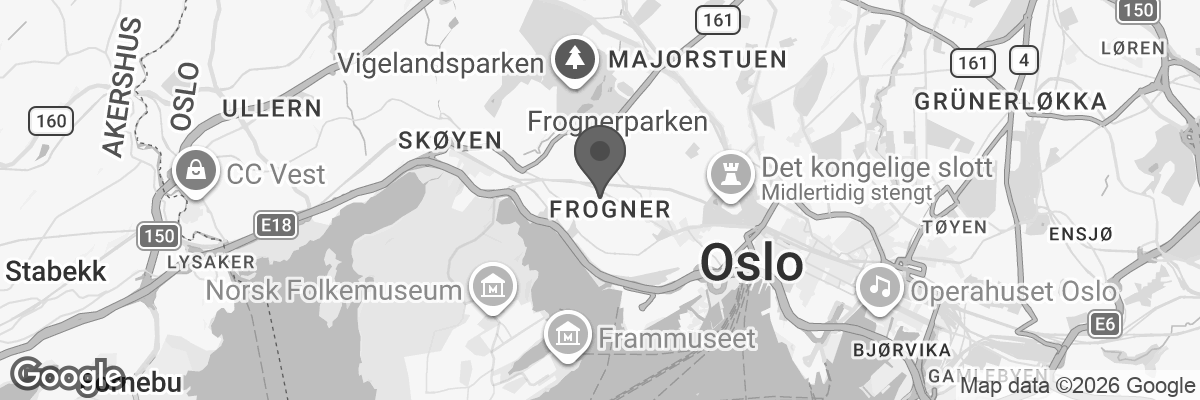 Bilde fra Google Maps, sentrert på adressen