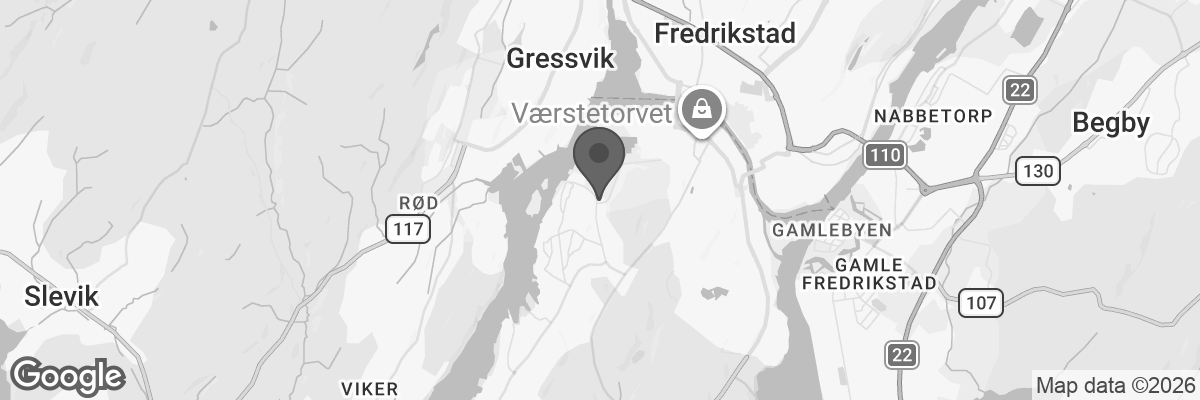 Bilde fra Google Maps, sentrert på adressen