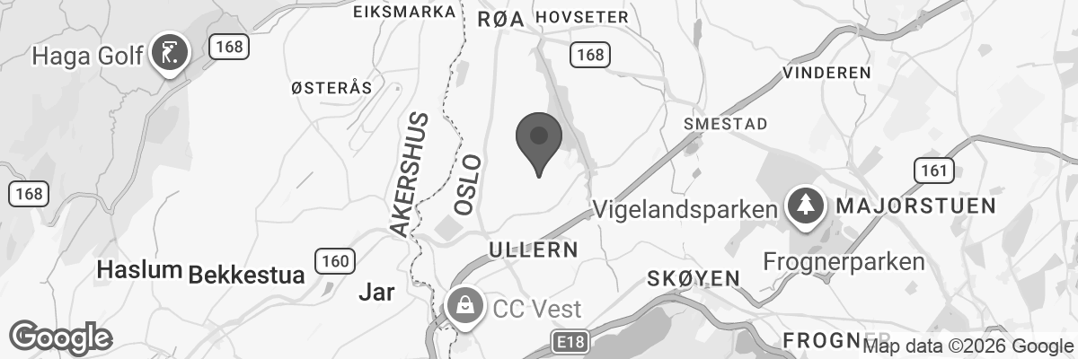 Bilde fra Google Maps, sentrert på adressen