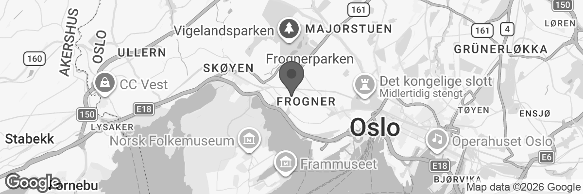 Bilde fra Google Maps, sentrert på adressen